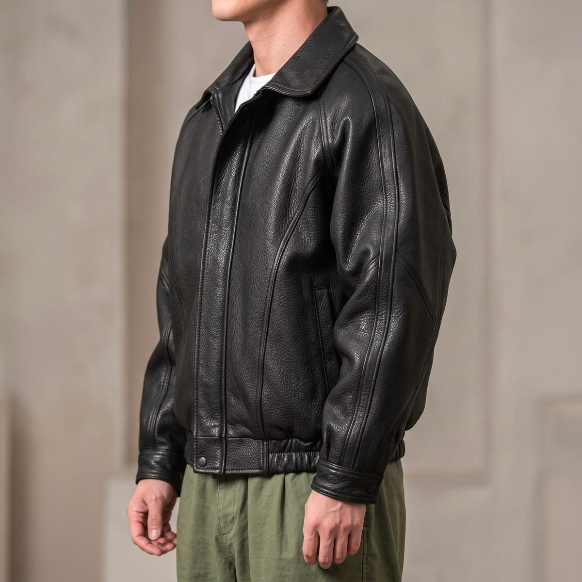Men's Marco Leather Bomber Jacket