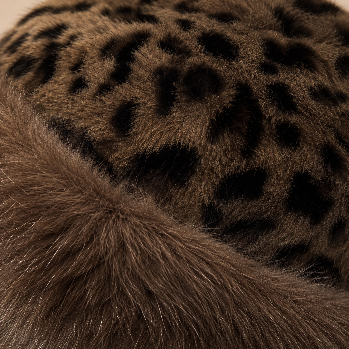Unisex Cleo Leopard Fur Hat