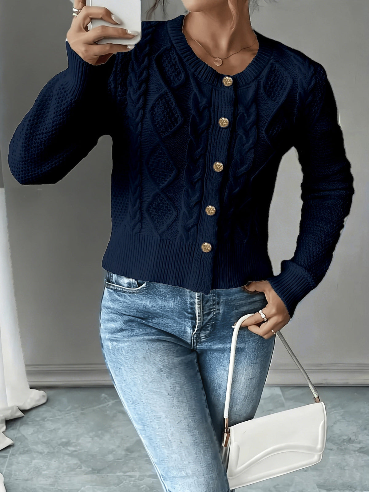Harper & Wells Women's Eleanora Cable-Knit Button-Front Cardigan