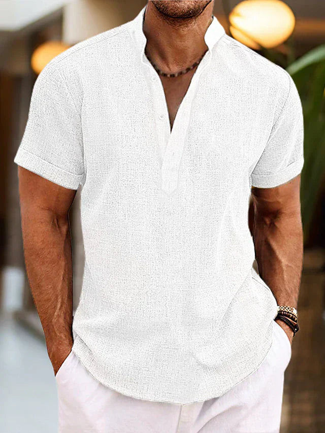 James New York Landon Men's Short Sleeve Henley Shirt