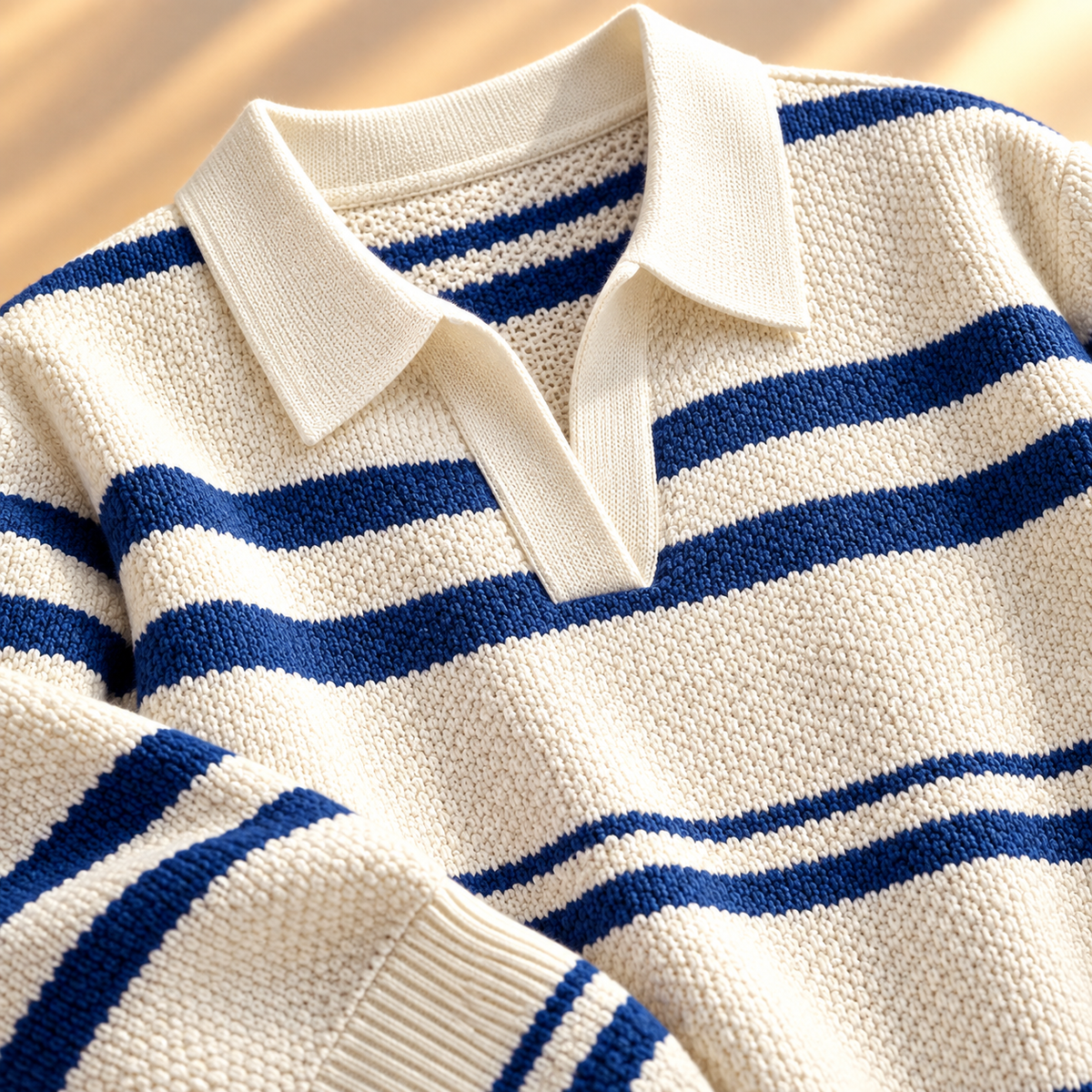 Unisex Jacob Striped Knit Polo