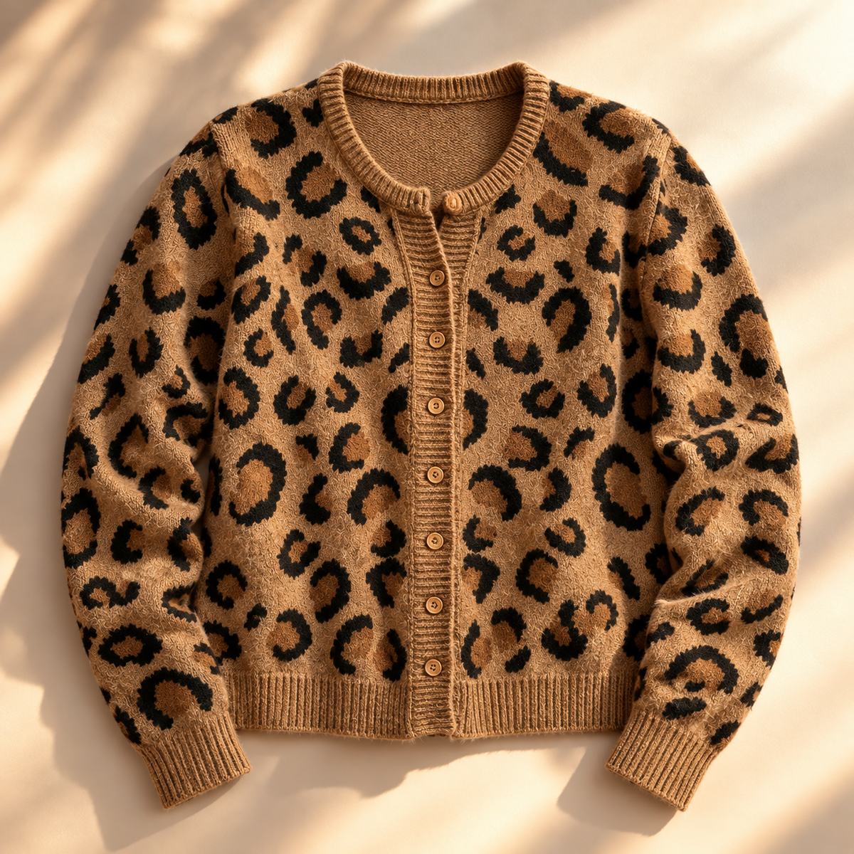 Unisex Savanna Leopard Knit Cardigan
