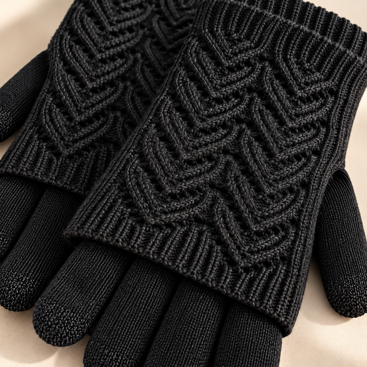 Unisex Cleo Layered Gloves Knit