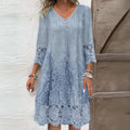 LumiNovi Embroidered Midi Dress with Breathable Figure-Skimming Fit