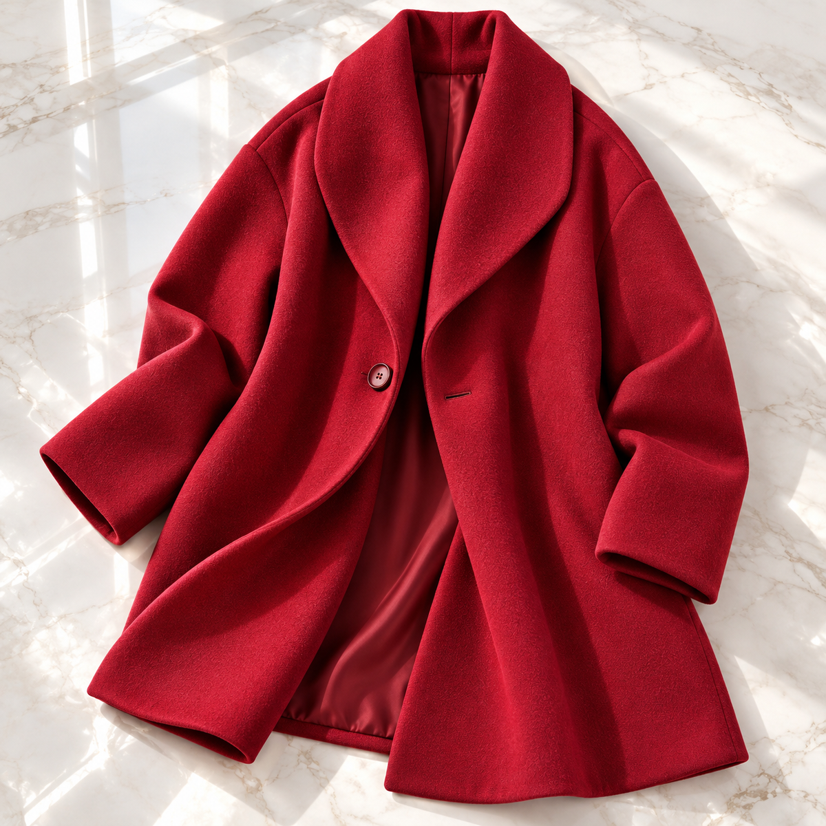 Unisex Helena Swing Coat Shawl Collar