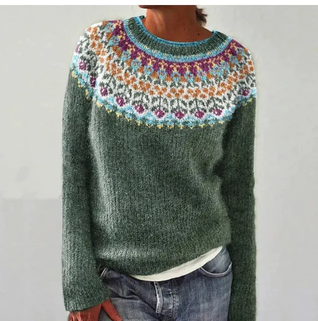 Women's Nordic Boat Neck Relaxed Sweater