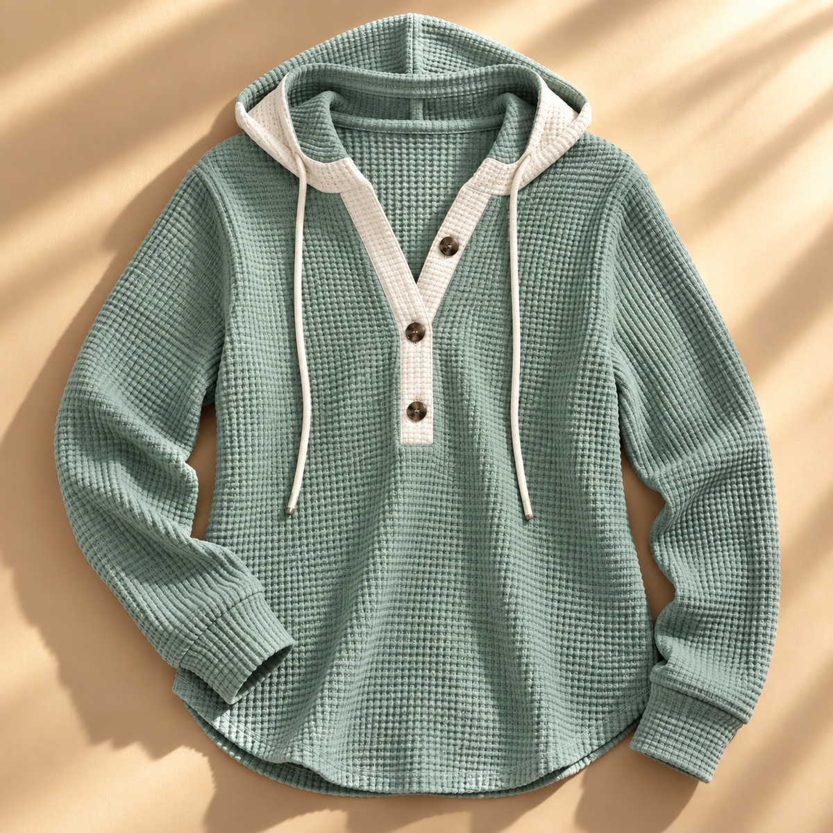 Unisex Jesse Bell Waffle Henley Knit