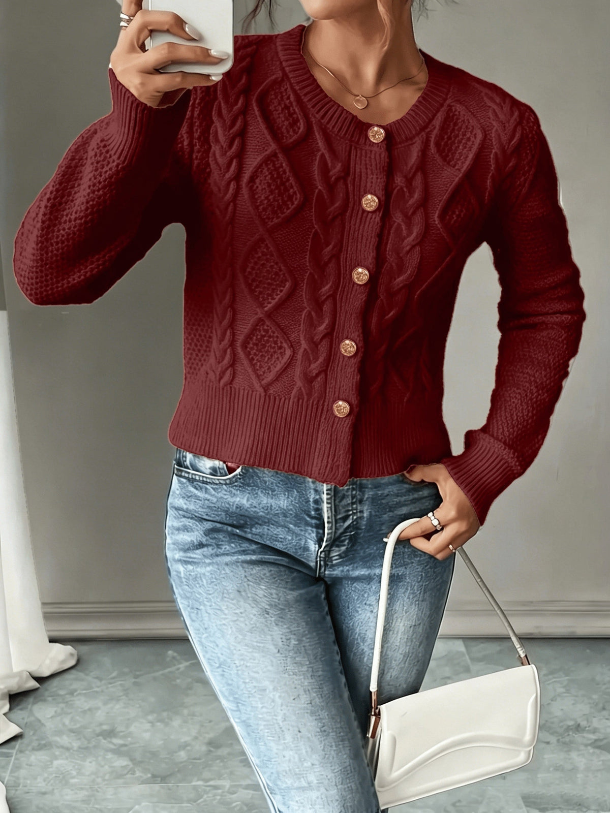 Harper & Wells Women's Eleanora Cable-Knit Button-Front Cardigan