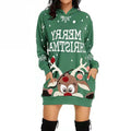 Women's Christmas Reindeer Hoodie Dress