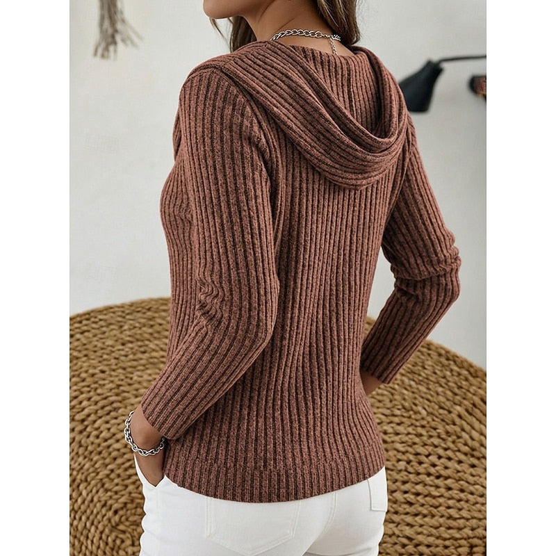 Women's Isadora Cowl-Neck Ribbed Top