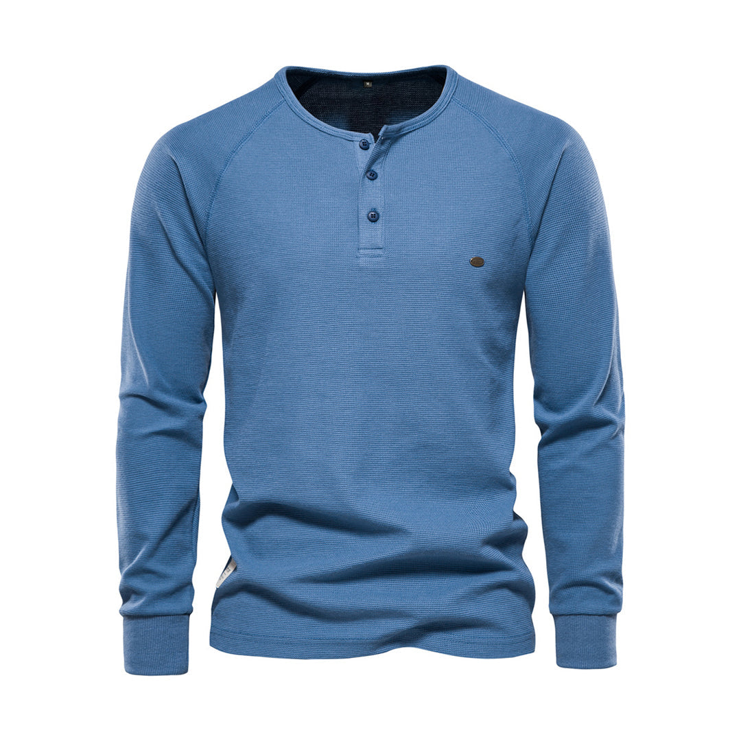 Men's Isidore Henley Neck Knit Jumper