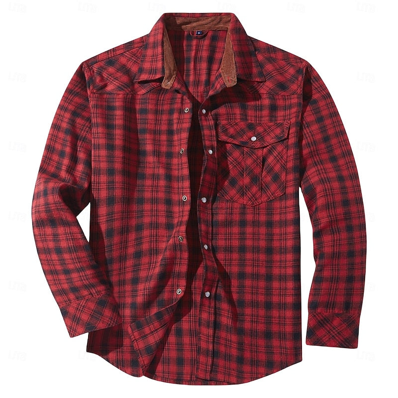 Harper & Wells Men's Rory Rugged Plaid Overshirt