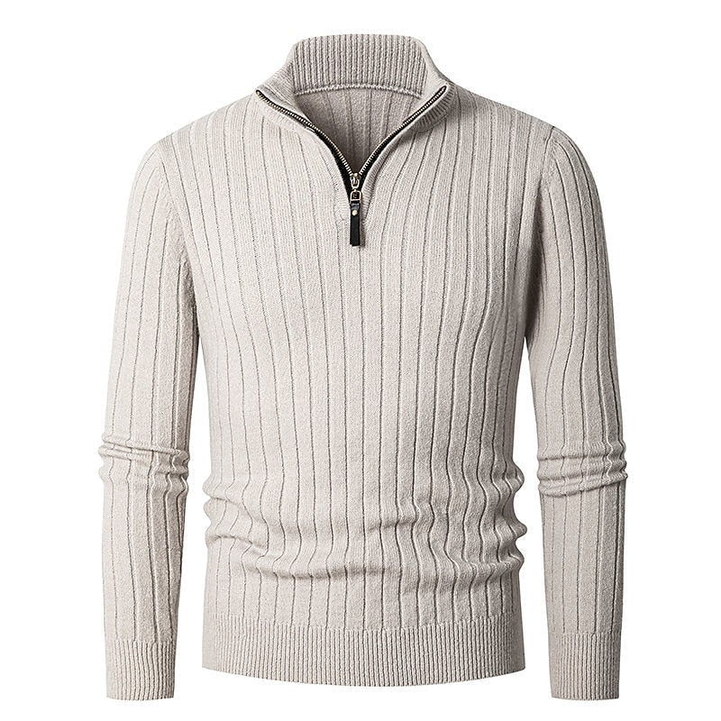 Harper & Wells Men's Gavin Ribbed Quarter-Zip Sweater