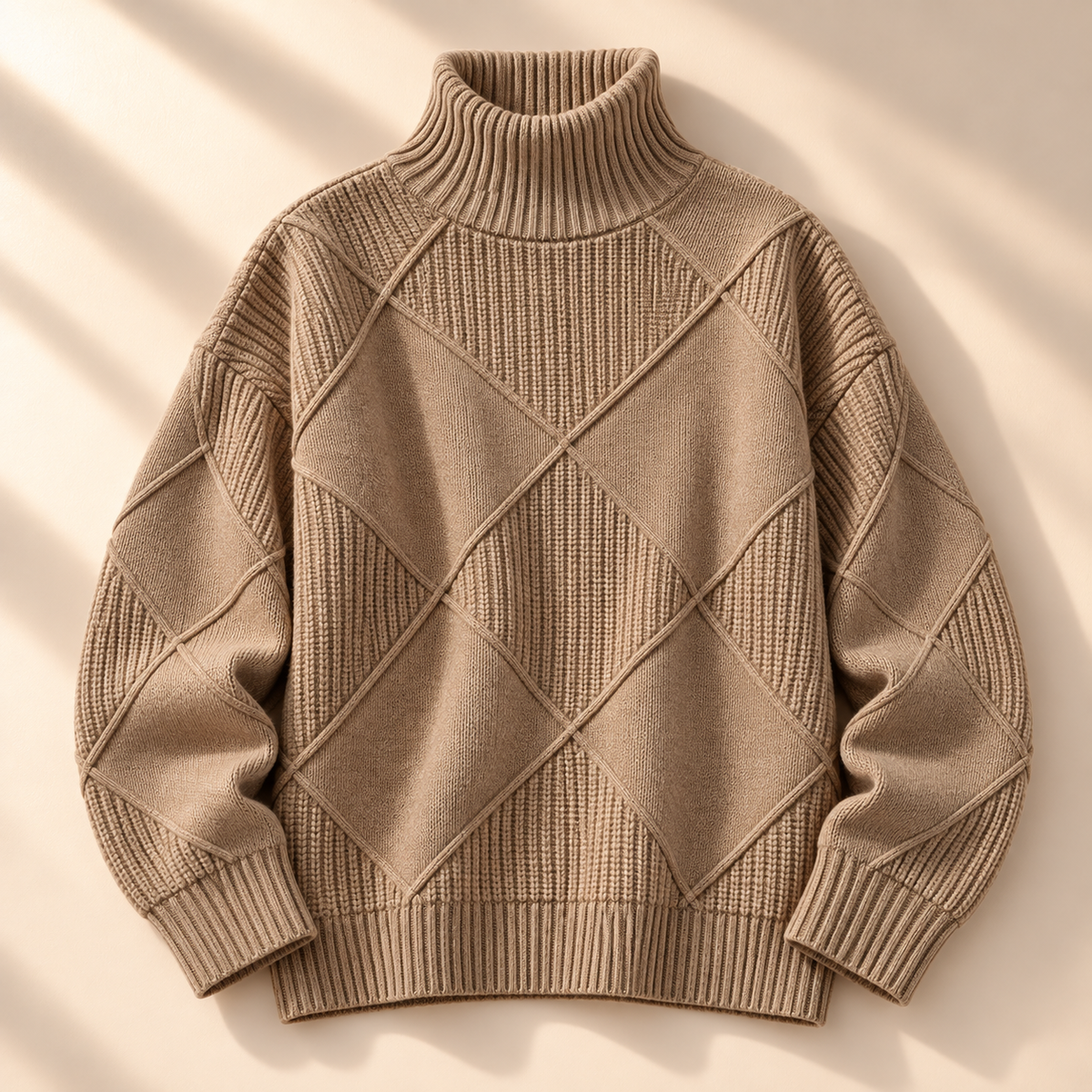 Unisex Harper Lattice Knit Turtleneck Sweater