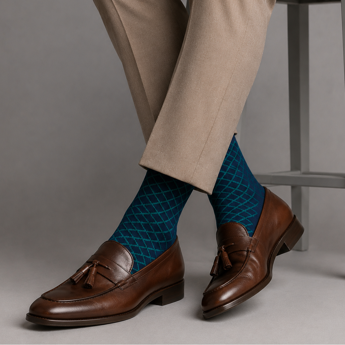 Men's Langley Cotton Diamond Pattern Socks
