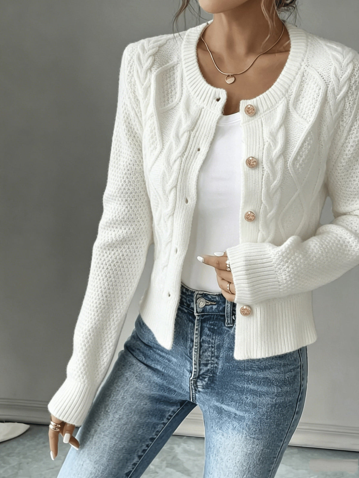 Harper & Wells Women's Eleanora Cable-Knit Button-Front Cardigan