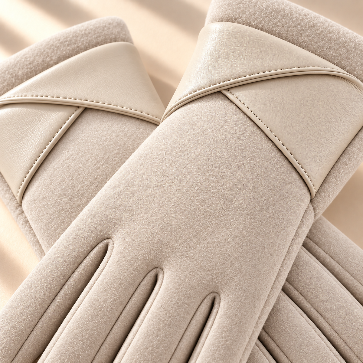 Unisex Helena Wrap Cuff Gloves Suede