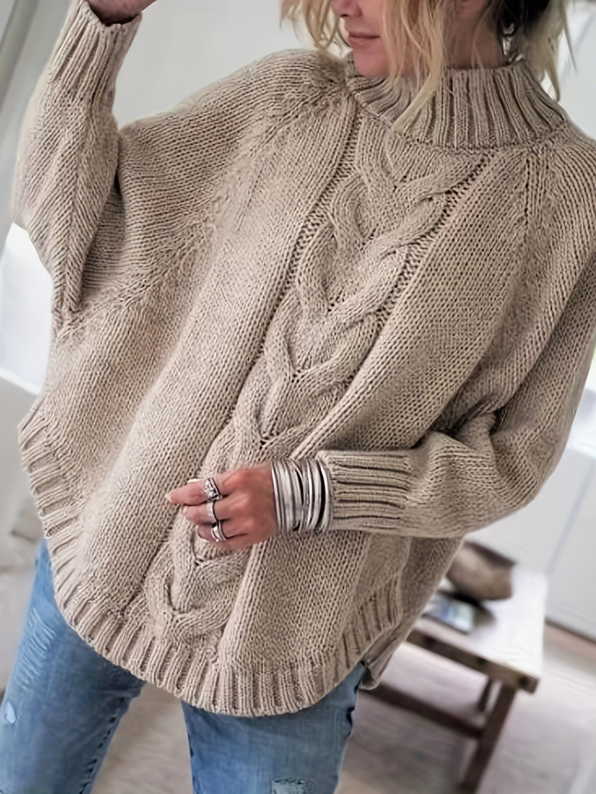 Harper & Wells Women's Corinne High-Neck Cable-Knit Sweater