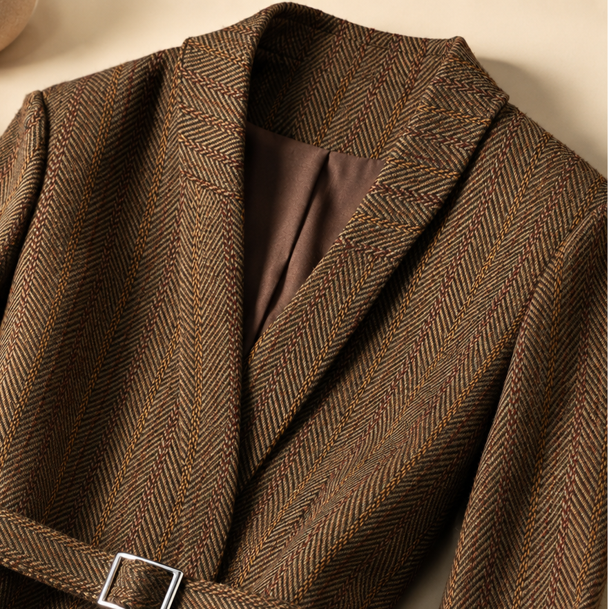Unisex Sutton Belted Jacket Wool Blend
