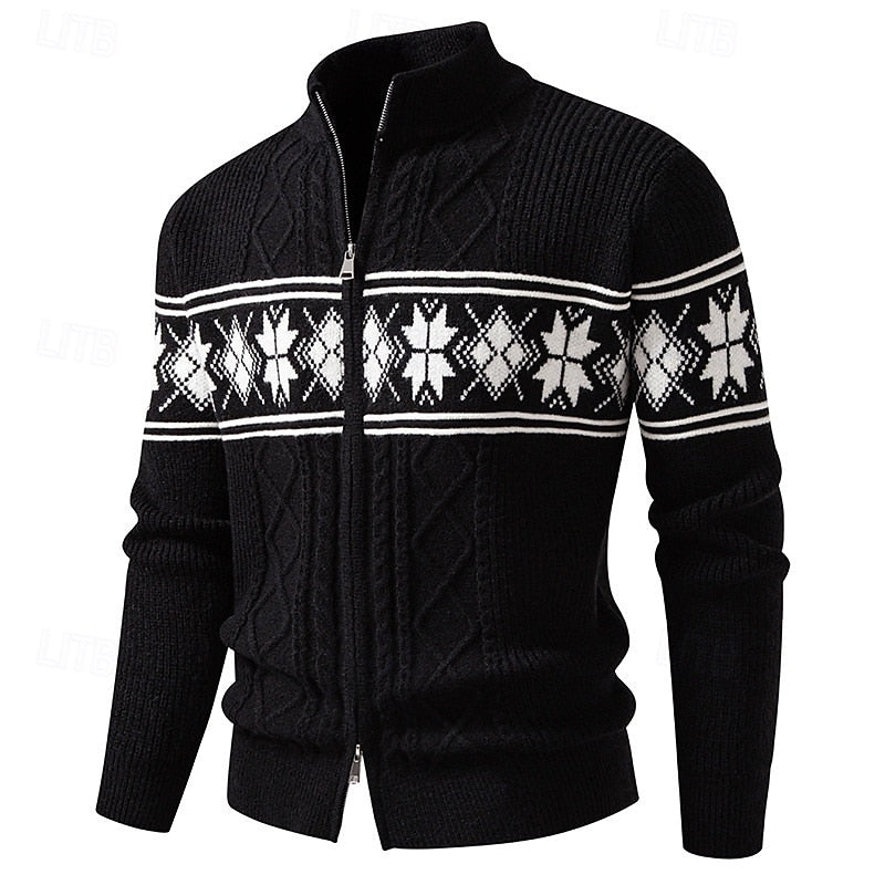 Haven Beck Men's Byron Fair Isle Zip Cardigan