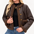 Women's Mia Faux Leather Shearling Trim Jacket