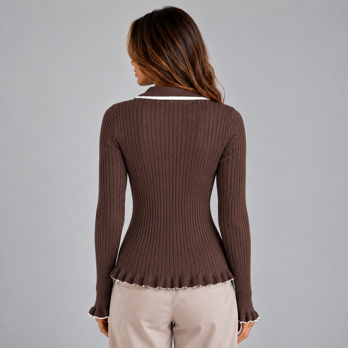 Women's Amara Ribbed Knit Long Sleeve Top