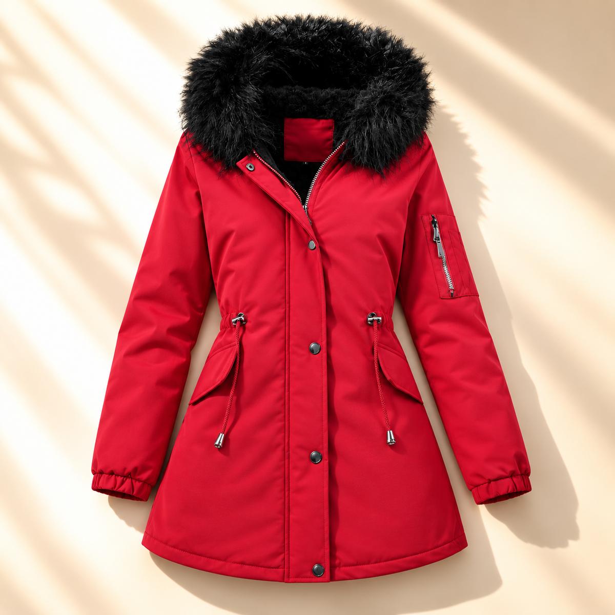 Unisex Jesse Bell Winter Line Parka Hooded Faux Fur