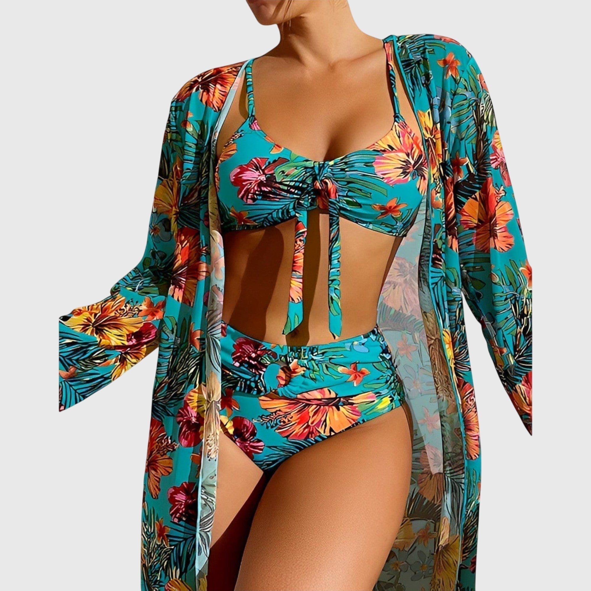 Abigail Women's Tropical Print Two-Piece Bikini Swimsuit Set