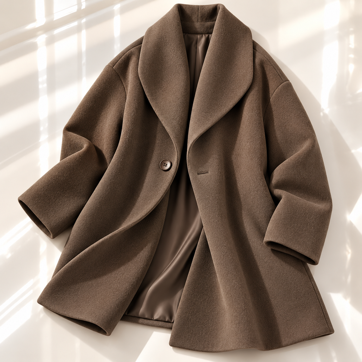 Unisex Helena Swing Coat Shawl Collar