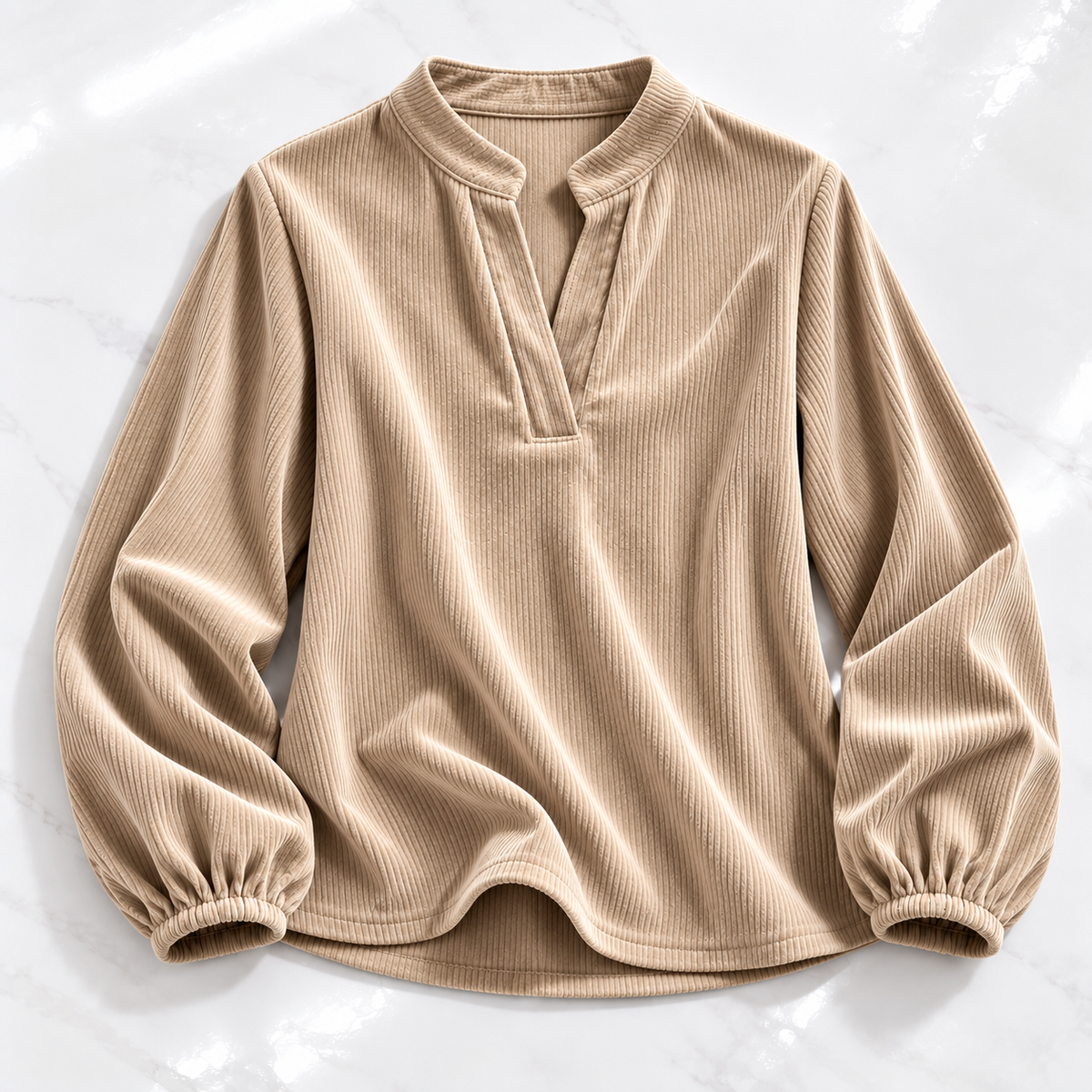 Unisex Margot Notch Neckline Blouse Corduroy
