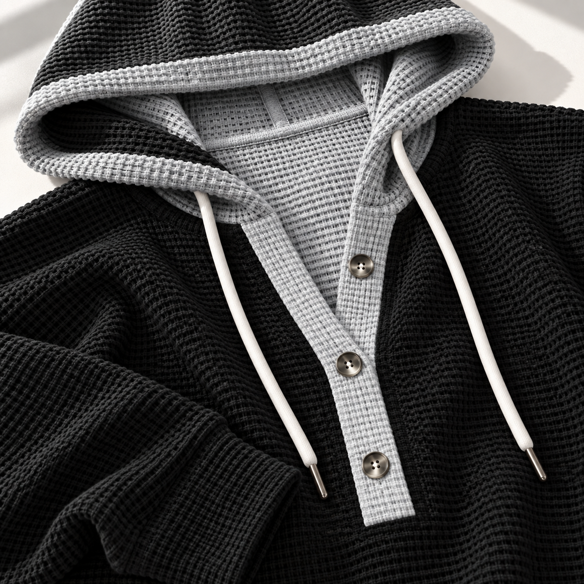 Unisex Jesse Bell Waffle Henley Knit