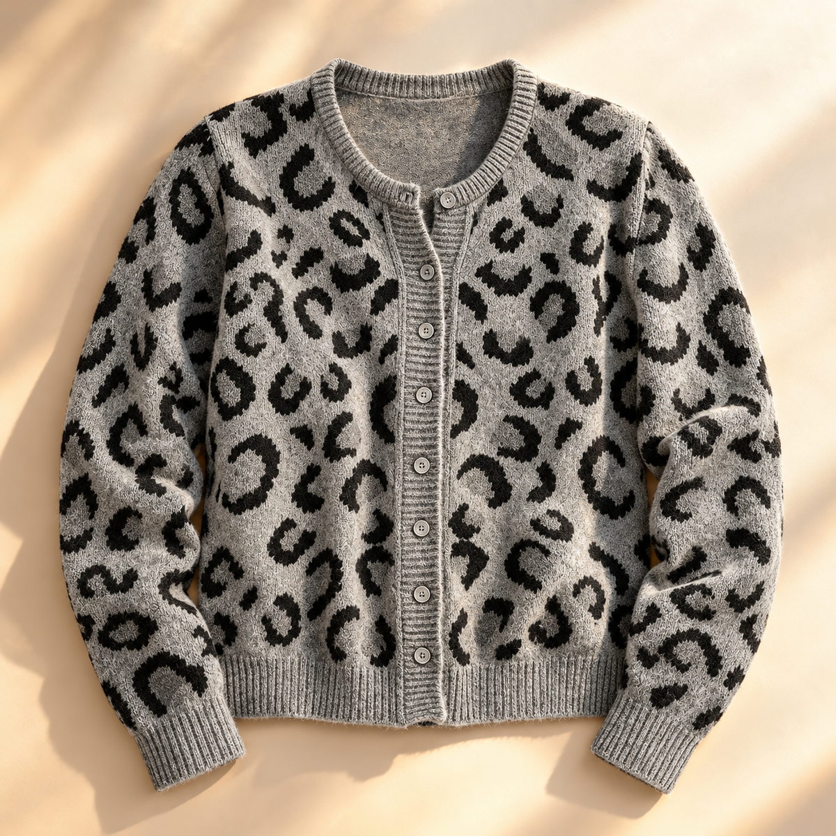 Unisex Savanna Leopard Knit Cardigan