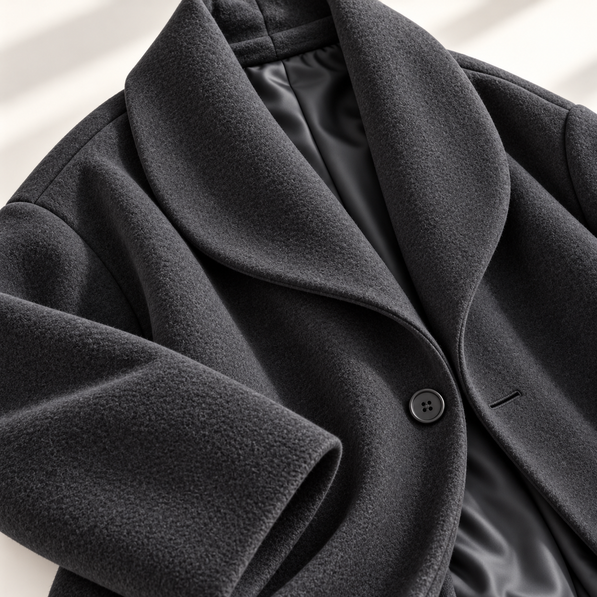 Unisex Helena Swing Coat Shawl Collar