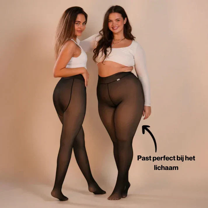 Haven Beck Women's Eleonora Plush Lined Leggings Sheer Look