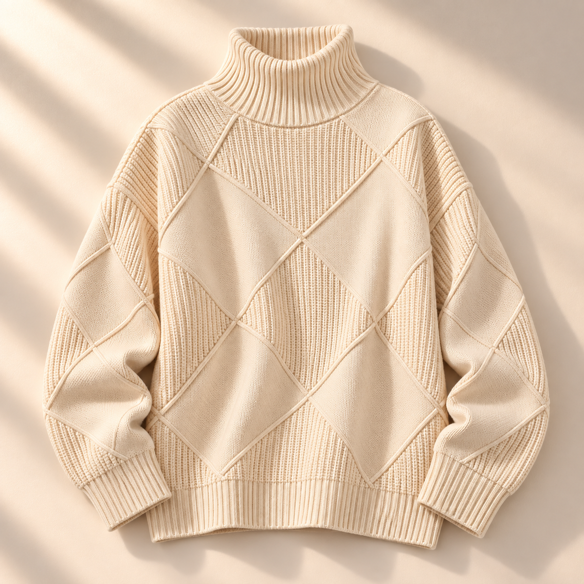 Unisex Harper Lattice Knit Turtleneck Sweater