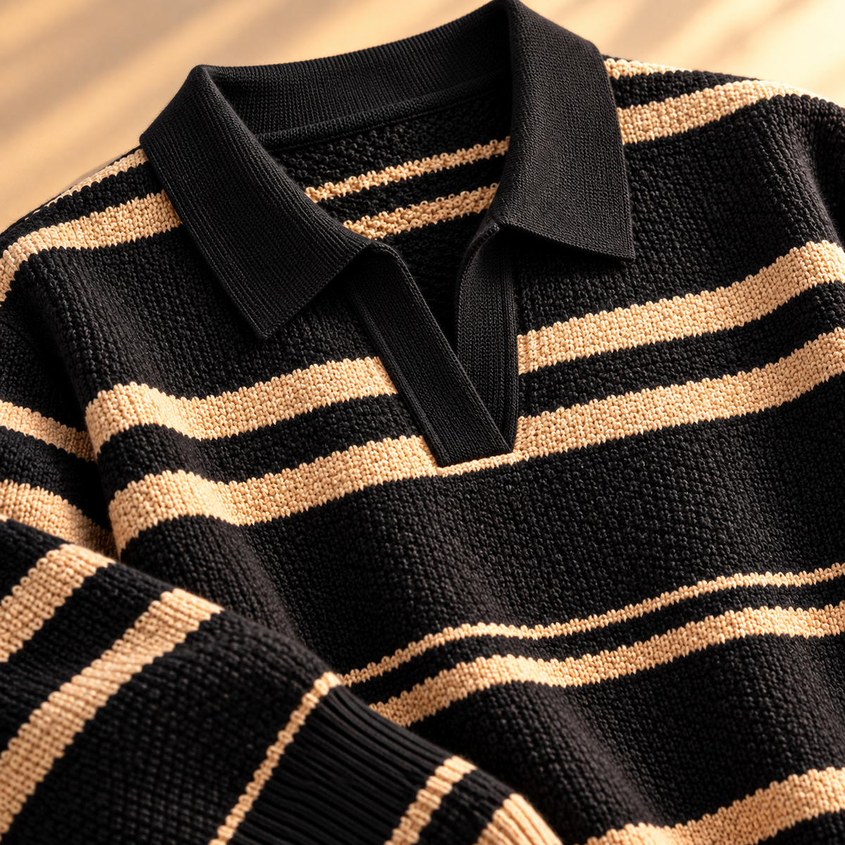 Unisex Jacob Striped Knit Polo