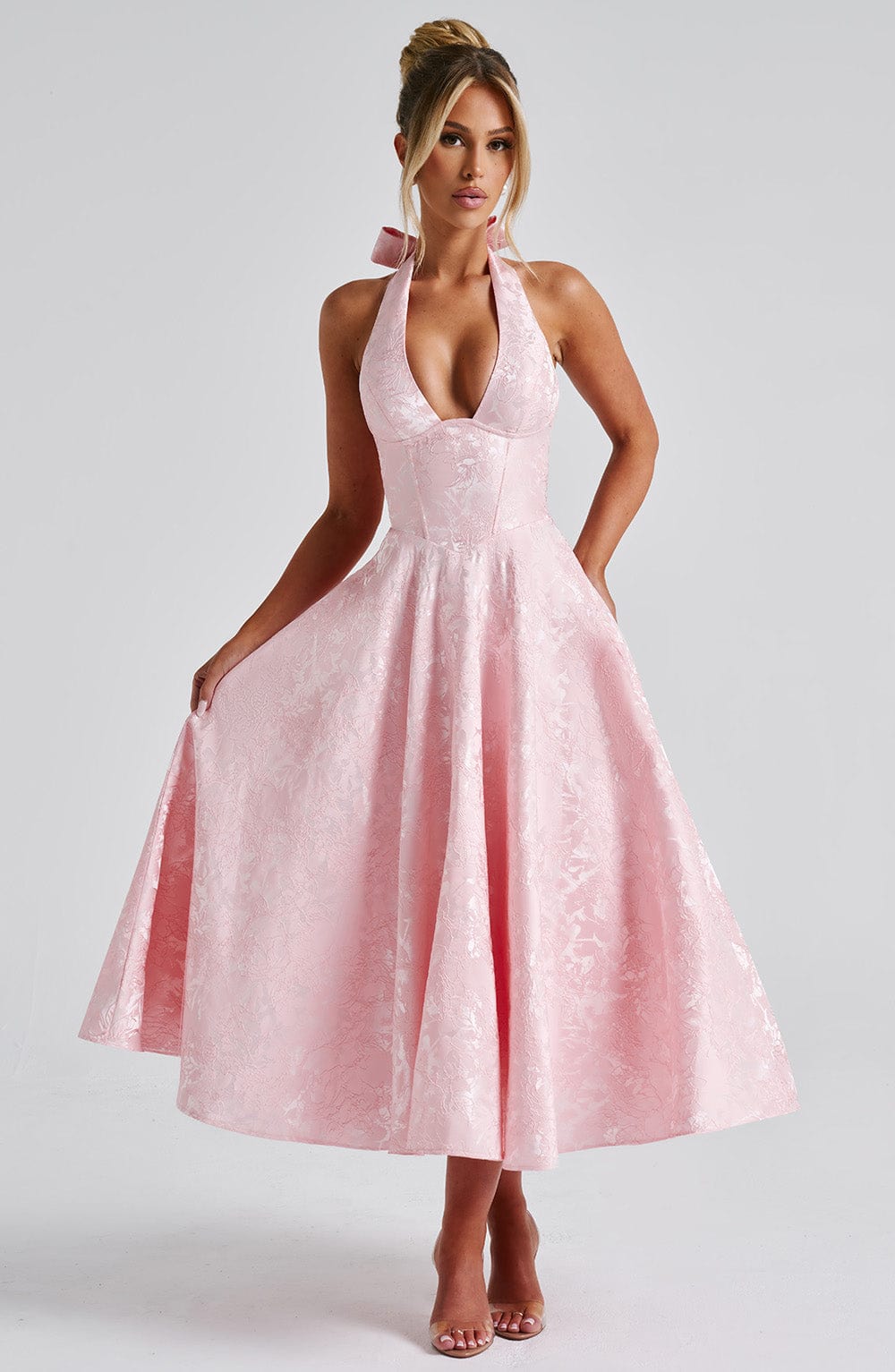 The Hills Nashville Kimberly Halter Midi Dress Wedding Guest