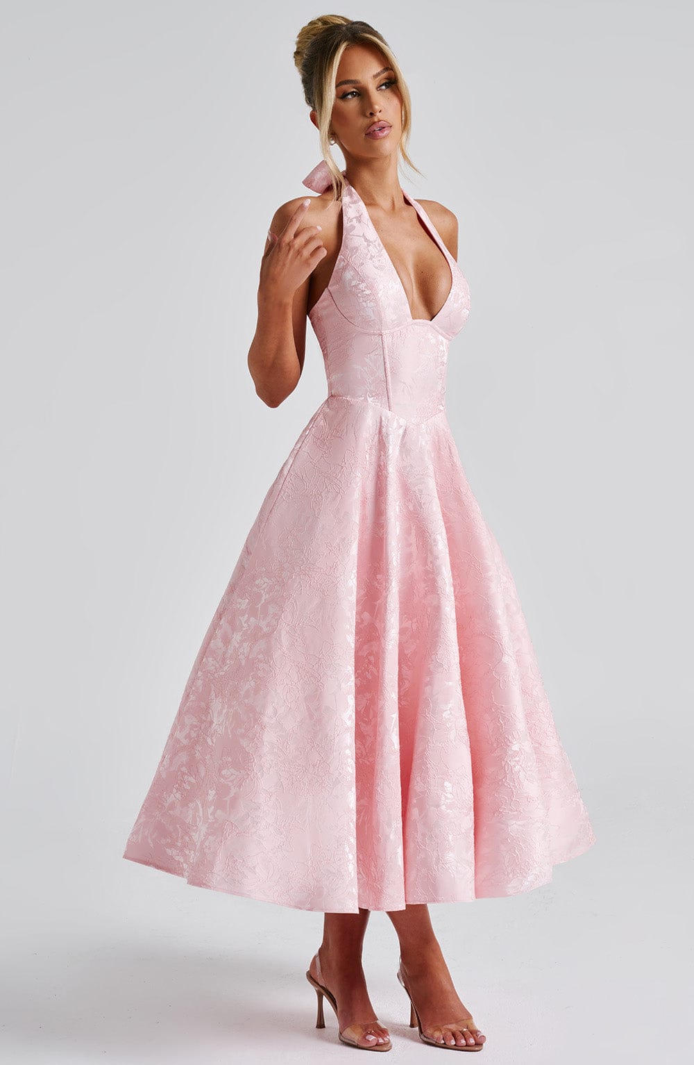 The Hills Nashville Kimberly Halter Midi Dress Wedding Guest