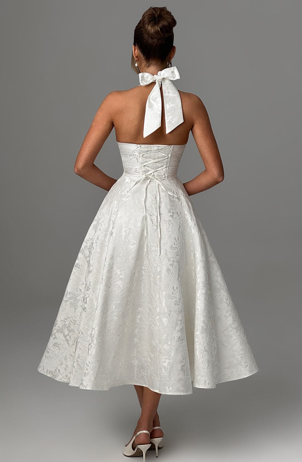 The Hills Nashville Kimberly Halter Midi Dress Wedding Guest