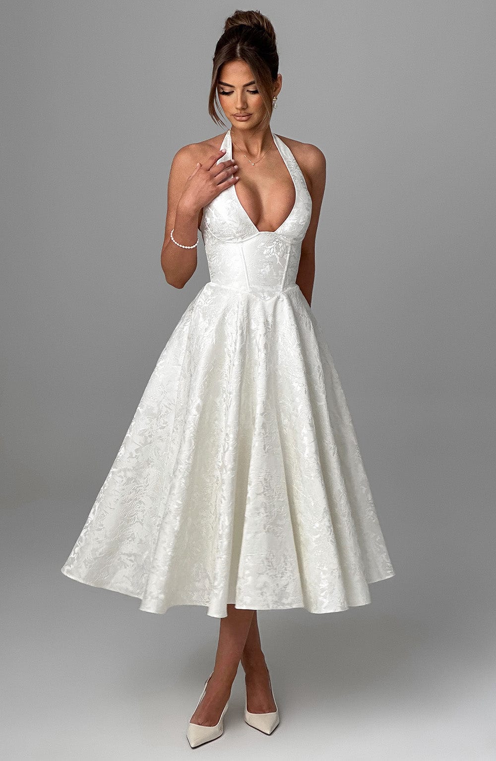 The Hills Nashville Kimberly Halter Midi Dress Wedding Guest