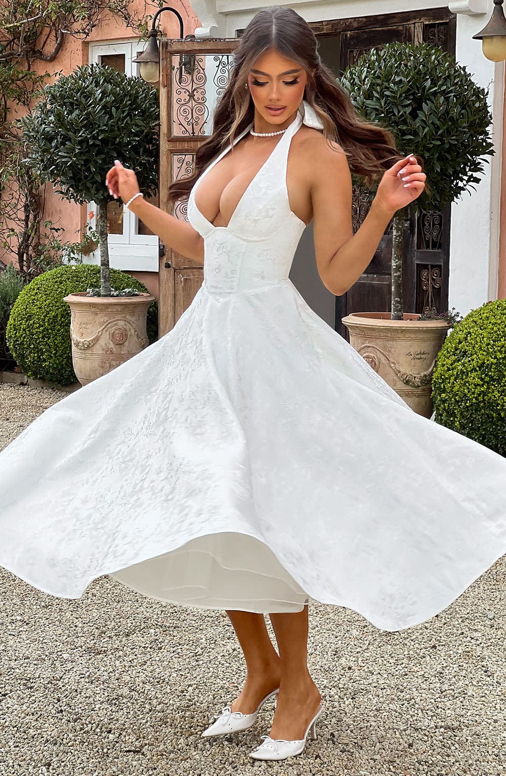 The Hills Nashville Kimberly Halter Midi Dress Wedding Guest