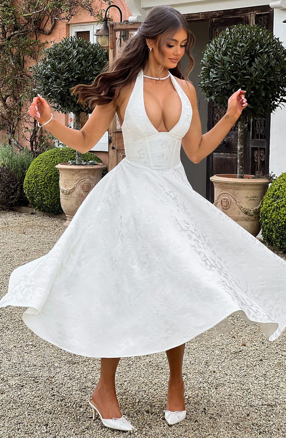 The Hills Nashville Kimberly Halter Midi Dress Wedding Guest