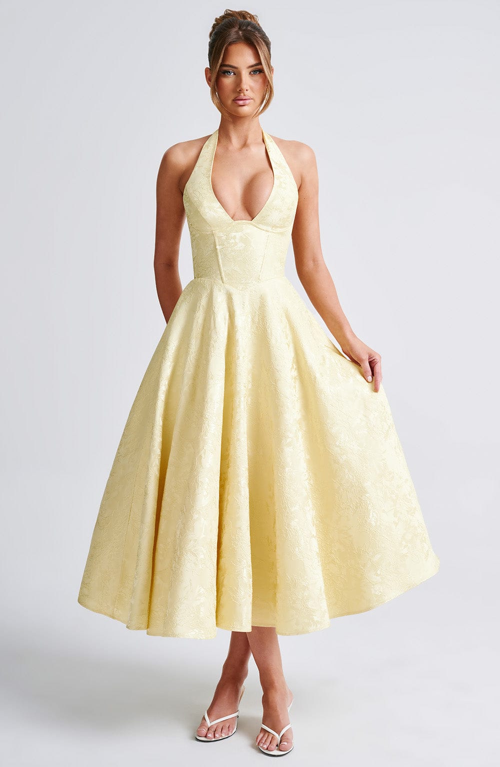 The Hills Nashville Kimberly Halter Midi Dress Wedding Guest
