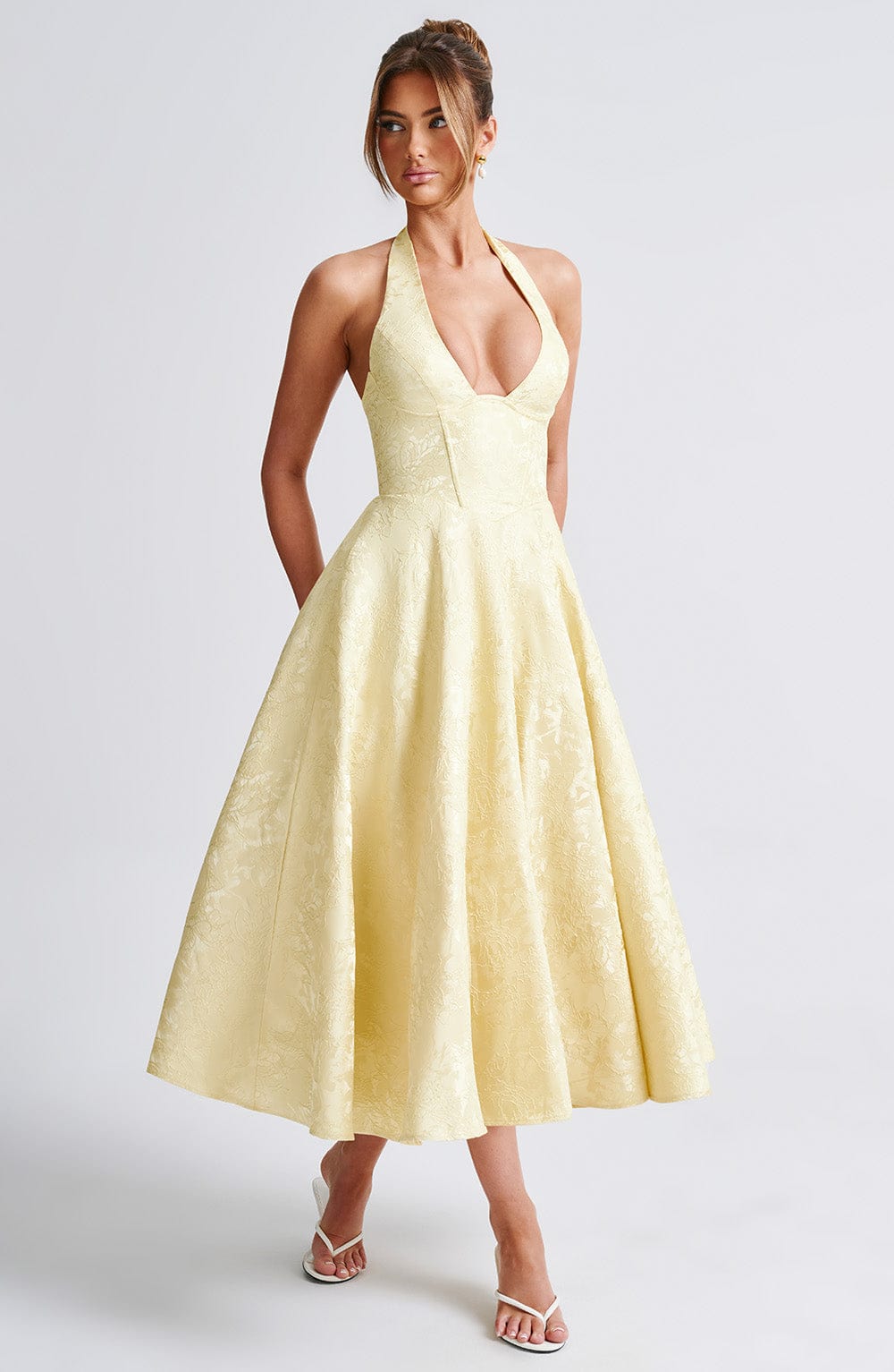 The Hills Nashville Kimberly Halter Midi Dress Wedding Guest