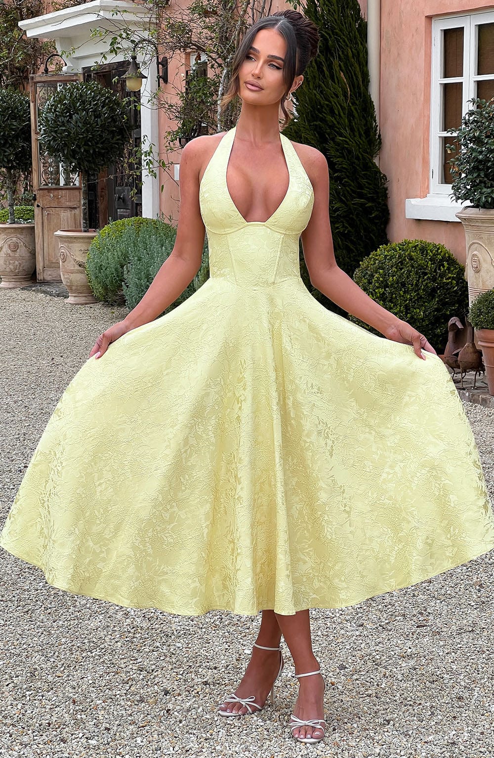 The Hills Nashville Kimberly Halter Midi Dress Wedding Guest