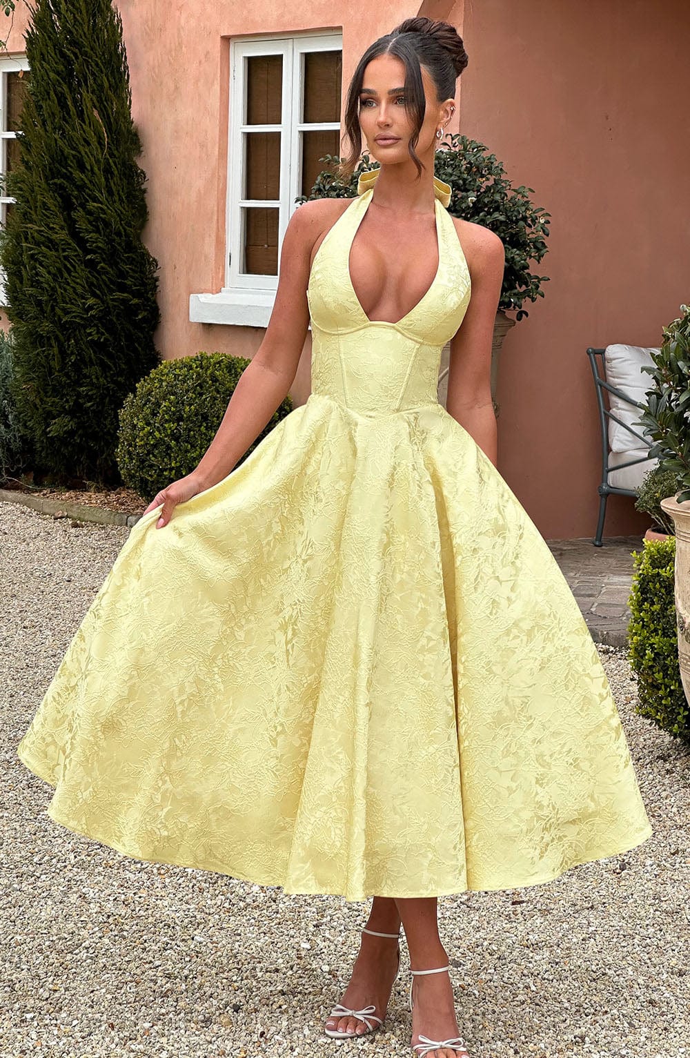 The Hills Nashville Kimberly Halter Midi Dress Wedding Guest
