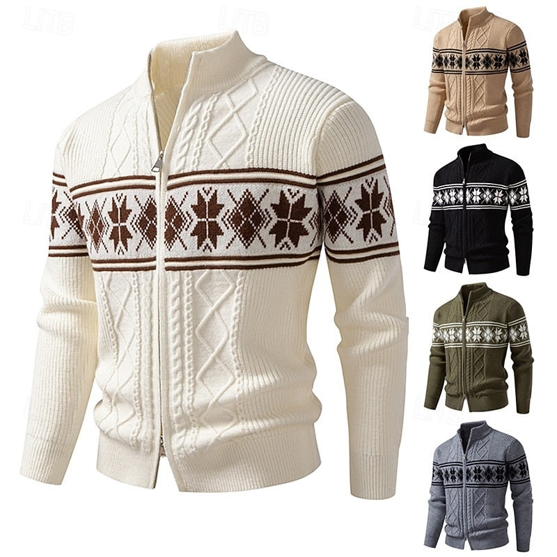 Haven Beck Men's Byron Fair Isle Zip Cardigan