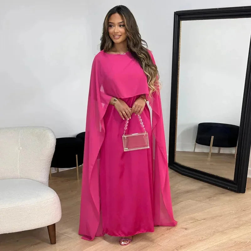 Lily Women's Cape Maxi Dress Wedding Guest Formal Gown