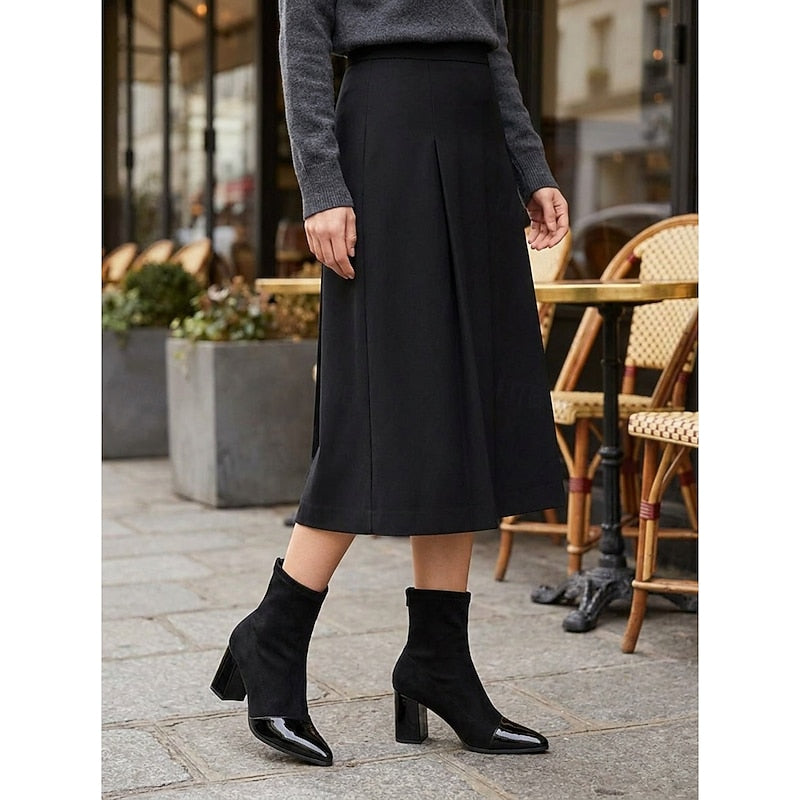 Harper & Wells Women's Beatrix Cap-Toe Chunky Heel Ankle Boots