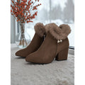 Harper & Wells Women's Claire Fur-Trimmed Block Heel Ankle Boots